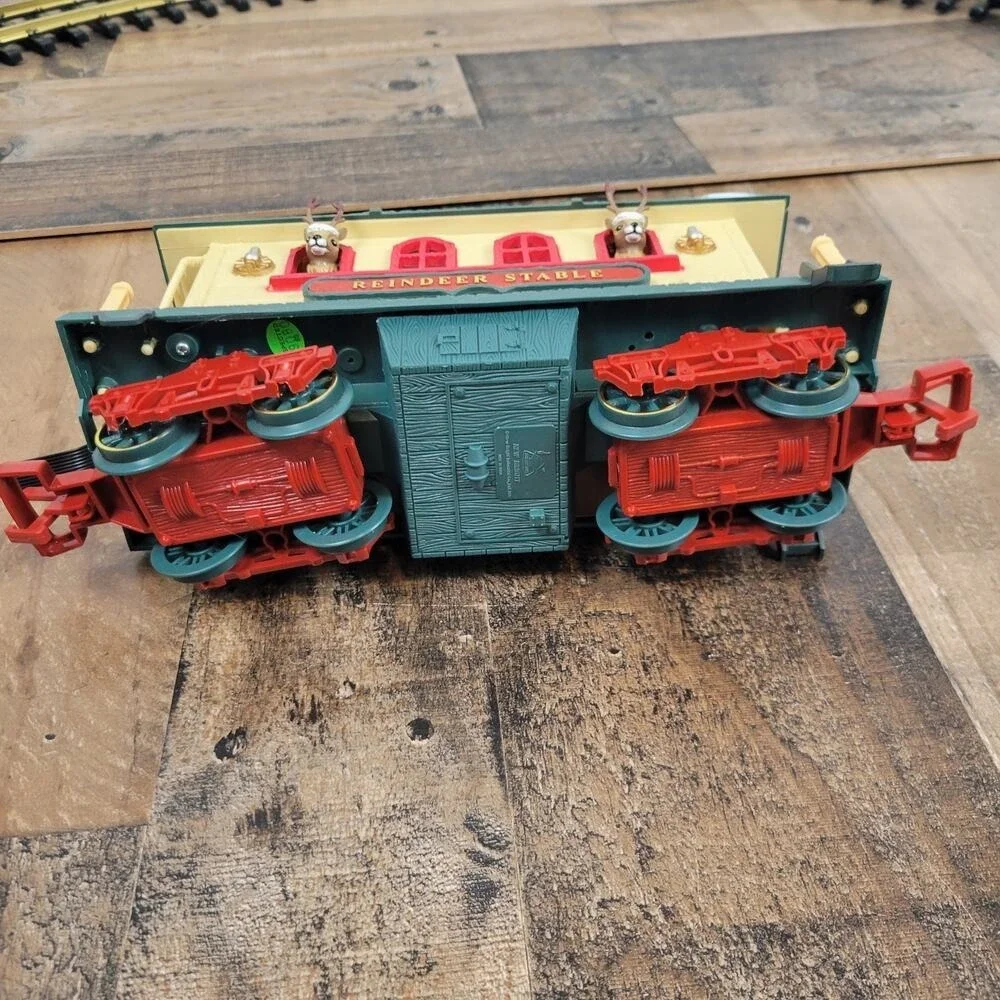 Dillard New Bright Holiday Express Reindeer Stable Christmas Train Rare Red Sign